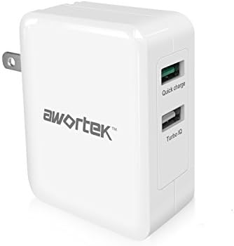 Awortek USB Wall Charger with Quick charge 3.0 and Turbo IQ for iPhone,iPad,Samsung,Xiaomi,HTC,Huawei and More