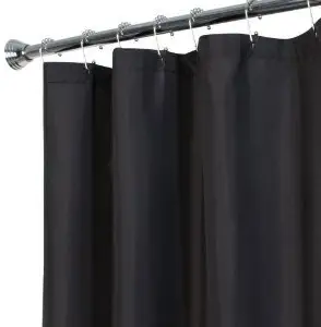 Heavy Duty Magnetized Shower Curtain Liner( Black)