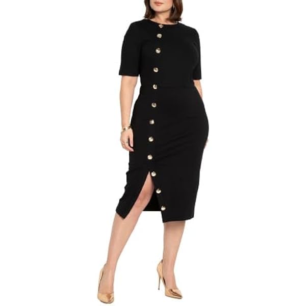 festive black dress ELOQUII: Women's Plus Size Faux Leather Mini Dress – Curated by Katt