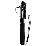 i-SUPERSIM Selfie Stick - Battery Free, Wired Monopod for iPhones and Android Phones - Black