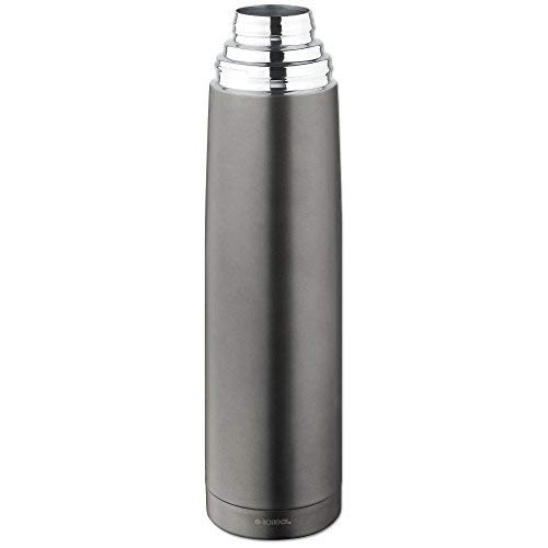 Isosteel VA-9901DAT 34 fl. oz, Double Walled DUO-Vacuum Flask Titanium Gray, 2 stainless steel/plastic screw-on mugs, 18/8 Food Grade Stainless Steel - Thumbnail 3