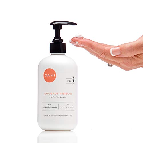 Natural Hand and Body Lotion by DANI Naturals - Coconut Hibiscus Aromatherapy - with Shea Butter and Aloe To Nourish Dry Skin - 12 Ounce Bottle