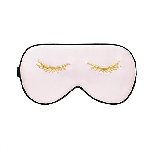 Silk Sleep mask with Adjustable Strap,Comfortable and Super Soft Eye mask Ultimate Sleeping aid Pink pattern4 — image 1