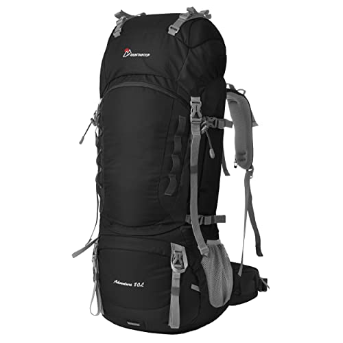 Mountaintop Trekkingrucksack 80L Wanderrucksack Herren Damen Reiserucksack Großer Rucksack mit Regenschutz für Outdoor Reisen Camping Trekking (Schwar