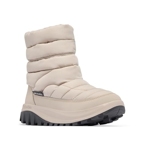 Columbia Womens Snowtrot Mid Insulated Snow Boot, Soft Taupe/Shark, 5