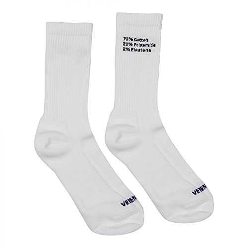 Vetements White Color Composition Streetwear Sport Cotton Socks
