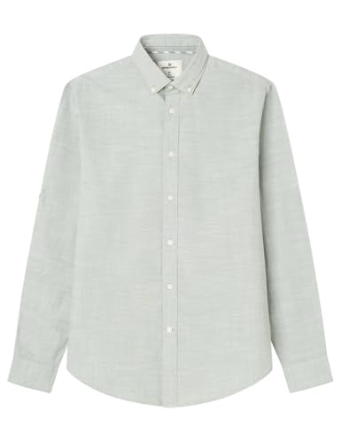 Camicia Cotton Slub Basic Uomo, Verde Standard, S