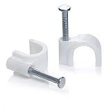 PARTH IMPEX Round Cable Wire Clips 6mm (Pack of 400) Cable Management RG59 Electrical Ethernet Speaker Wire Cord Tie Holder Single Coaxial Nail Clamps