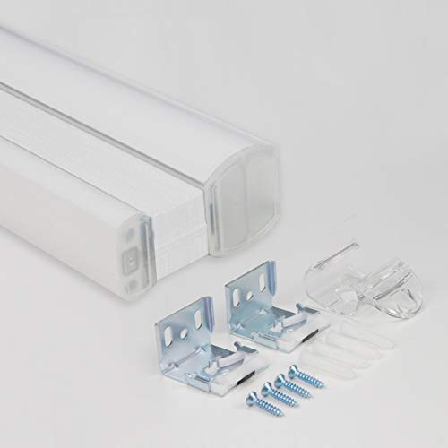 Grandekor Blackout Shades Cordless Blinds Cellular Fabric Blinds Honeycomb Door Window Shades 24x36, White-White