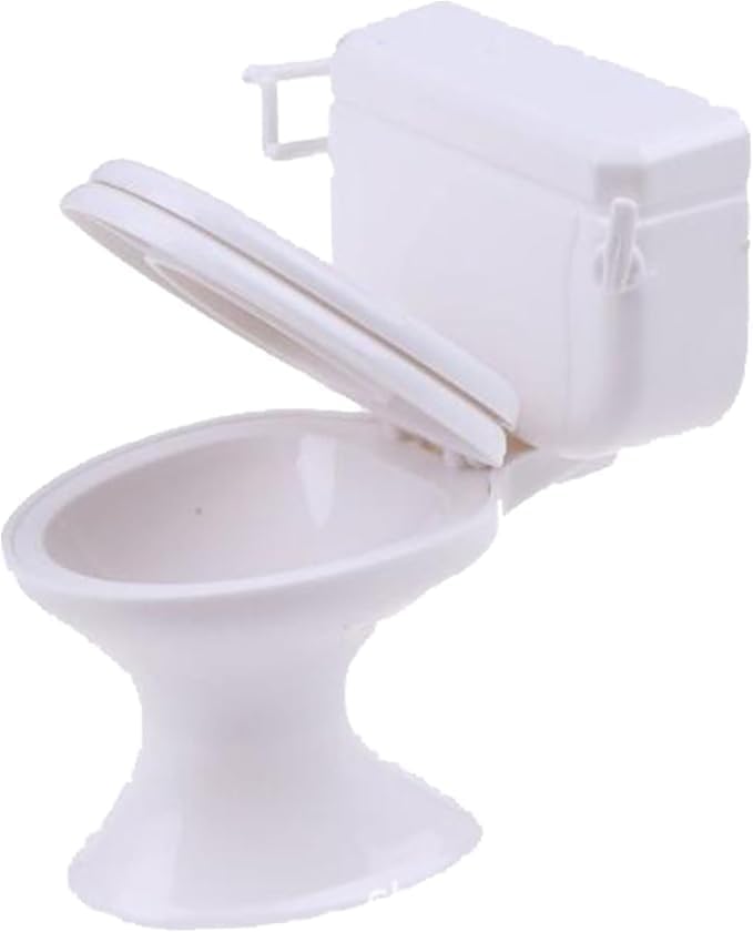 Photo 1 of 1:12 Scale Miniature Bathroom Toilet - Realistic Dollhouse Furniture for DIY Crafts, Dioramas and Architectural Models