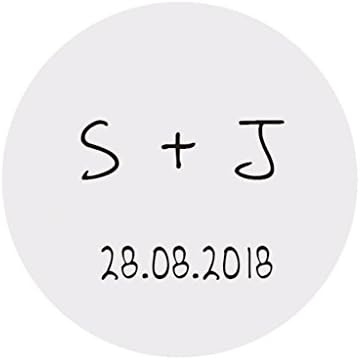 eKunSTreet ® 48x Personalised 40mm Round Wedding Favour Stickers Labels Envelopes Seals Homemade Cards Embellishment - Wedding Save the Date Sticker