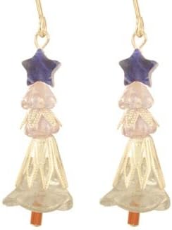 Joyful Christmas Tree Earrings - Sterling Silver - Silver Luster and Sodalite