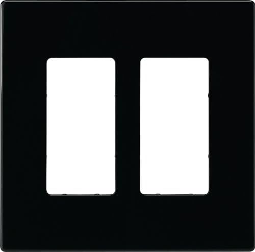 EatonWiring PJS262BK Decorator Screwless Wallplate, 2-Gang, Black, 1 Count (Pack of 1)