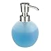 InterDesign York Glass Soap Dispenser Pump for Body Moisturizer, Liquid Hand Soap, Sanitizer or Aromatherapy Lotion - Frost/Brushed Nickel