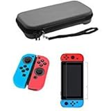 Carrying case for Nintendo Switch Protector Sets Included Travel Carry Case Tempered Glass Screen Protector and Joy-Con Armor Guards by HonWally