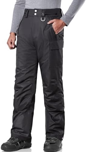 FREE SOLDIER Men's Waterproof Snow Insulated Pants Winter Skiing