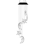 Changing Color Mobile Light, Anzome Star & Moon Spiral Spinner Windchime Portable Outdoor Decorative Romantic