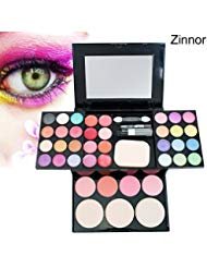Zinnor Pro Warm Colors Matte Shimmer Eyeshadow Palette Makeup Kit Set + Brush Mirror M2