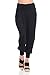 iconic luxe Women's Banded Waist Harem Yoga Lounge Casual Loose Jogger Pants with Pockets Large Black