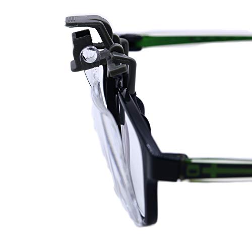 Beileshi Clip On and Flip Up 2X Magnifying Lens Glasses Clamping Piece Great for Reading Needlework Crafts Map Reading and Viewing Coins and Stamps