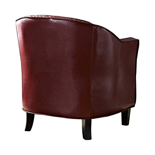 Simpli Home AXCTUB-004-RRD Kildare 29 inch Wide Transitional Tub Chair in Radicchio Red Bonded Leather - Thumbnail 2