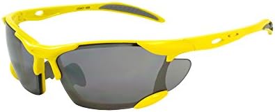 Survival Optics Sunglasses Legacy Yellow W/ PC Decenter Flash Mirror Smoke Lenses