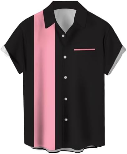 Amazon.com: JOGAL Men's Bowling Shirts 50s Rockabilly Short Sleeve
