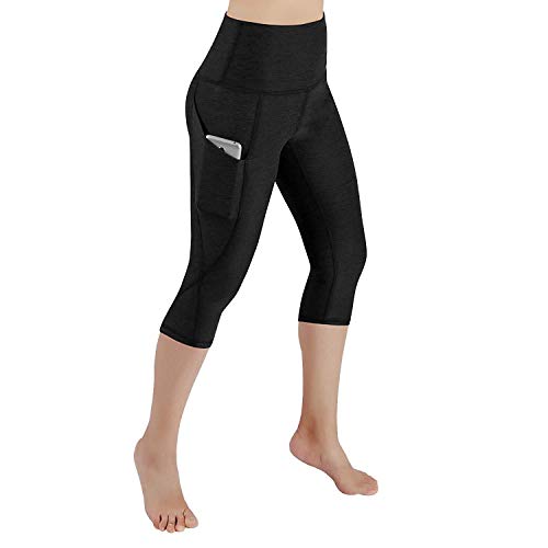 Eubell High Waist Yoga Pants with Pocket,Tummy Control,Pocket Workout Yoga Pant Black