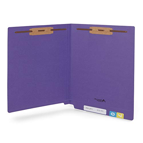 Blue Summit Supplies 50 Full End Tab Purple File Folders with Fasteners