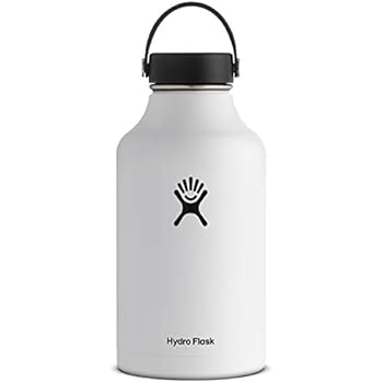 Hydro Flask Water Bottle - Stainless Steel & Vacuum Insulated - Wide Mouth with Leak Proof Flex Cap - 64 oz, White