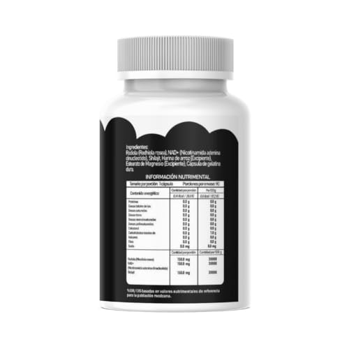Energyfemm (Rhodiola Rosea, NAD+, Shilajit) Suplemento Alimenticio 90 Cápsulas Energía
