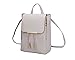 Z-joyee Casual Purse Fashion School Leather Backpack Shoulder Bag Mini Backpack for Women & Girls,Beige white