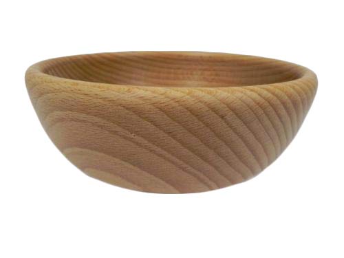 Wooden World – Wooden Decorative Fruit and nut Bowl – Rustic Style Natural Beech Wood Serving Bowl for Snack – 12 cm
