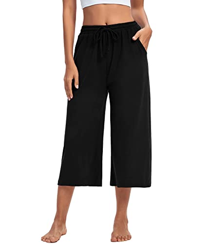 ASIMOON Womens Wide Leg Capri Pants