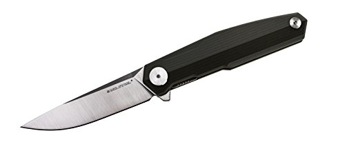 Real Steel RSK G3 Light liner lock folding knife flipper flat grind blade puukko (Black)