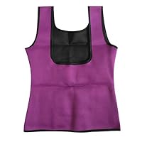 Pagacat Women Casual Slimming Sleeveless Lightweight Neoprene Yoga Vest Body Shapewear Tops Purple