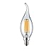 Rayhoo E12 Candelabra Base LED Bulb, 6W Dimmable LED Filament Candle Light Bulb, C35 Flame Shape Bent Tip, 600LM, 60W Incandescent Replacement, 2700K Warm White, 6 Pack