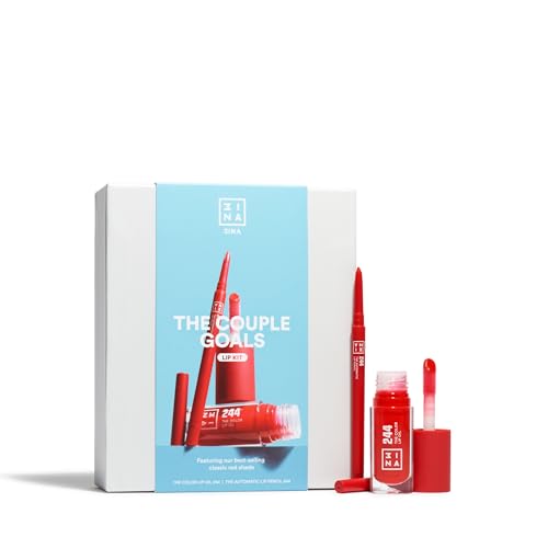 3INA MAKEUP - The Couple Goals Lip Kit - The Best Duo - Red Edition - Lip Oil & Liner - Gift Set