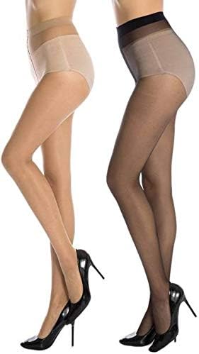 Bearstone Best Quality Women's Stockings Superfine fiber Black & Beige Color,Free Size (Pack of 2)