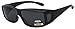 Polarized Wear Over Sunglasses Square Fit Over Glare Blocking Over Prescription Glasses (Black, 65)