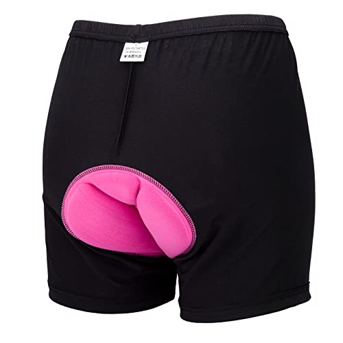 NONMON Pantaloncini da Ciclismo per Donna, Imbottiti da Bici 3D Traspirante Gel Mutande Design Antiscivolo Antiurto per MTB Ciclismo a Lunga Distanza Equitazione Palestra - Rosa M