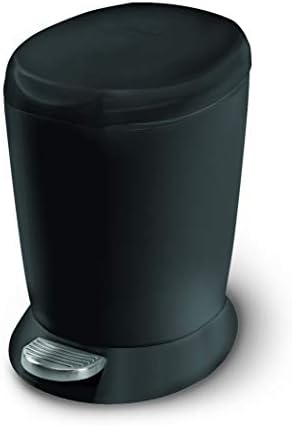 simplehuman 6 Liter / 1.6 Gallon Compact Plastic Round Bathroom Step Trash Can