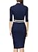 Miusol Women's Formal Half High Collar Optical Illusion Business Slim Pencil Dress