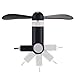 Pandawell OTG Micro USB Rotatable Mobile Phone Fan Portable Dock Cool Cooler Rotating Fan for Samsung Galaxy S7, S7 Edge,Note 7, LG G5 & Other Android Smart Phone - Black