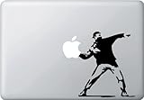 Molotov Guy Throwing Apple - Vinyl Macbook Decal (BLACK) (5