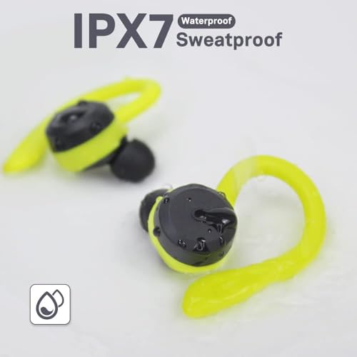 Fone De Ouvido Natação Bluetooth Sem Fio Prova Dágua Tws Fones De Ouvido Intra Auriculares Graves Potentes Adequado Para Usar Durante O Exercício (Verde)