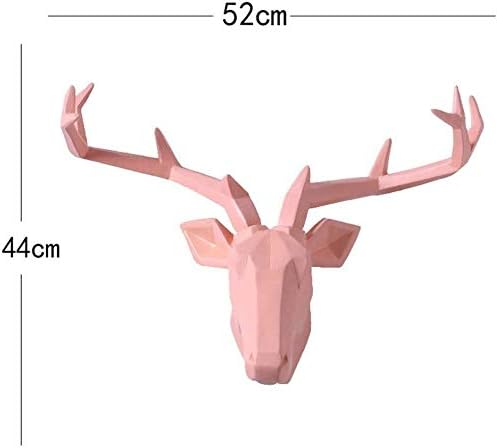 Amazon Com Gao Xing Shop Geometric Moose Antlers Wall Mounted Decoration Creative Animal Head Wall Surface Stereoscopic Sculpture Hang Pieces Wall Decor Color Pink Home Kitchen
