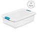 Sterilite 12-Pack Latching Box, Under Bed Storage Bins with Lids, Clear Plastic, 32 Quart - Heavy-Duty Organizing Containers for Closet, Bathroom, and Office