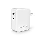 USB C PD Wall Charger RAVPower 36W Dual Type C Travel USB Charger with iSmart 2.0 Tech, Compatible Nintendo, Google Pixel XL, Galaxy S9 S8 Note 8 and iPhone Xs XS Max XR X 8 7 Plus (White)