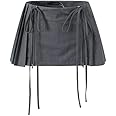 RICHTRUE Preppy Y2k Low Rise Pleated Mini Skirt for Women Sexy